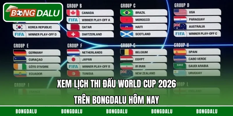 Xem lịch thi đấu World Cup 2026 trên bongdalu